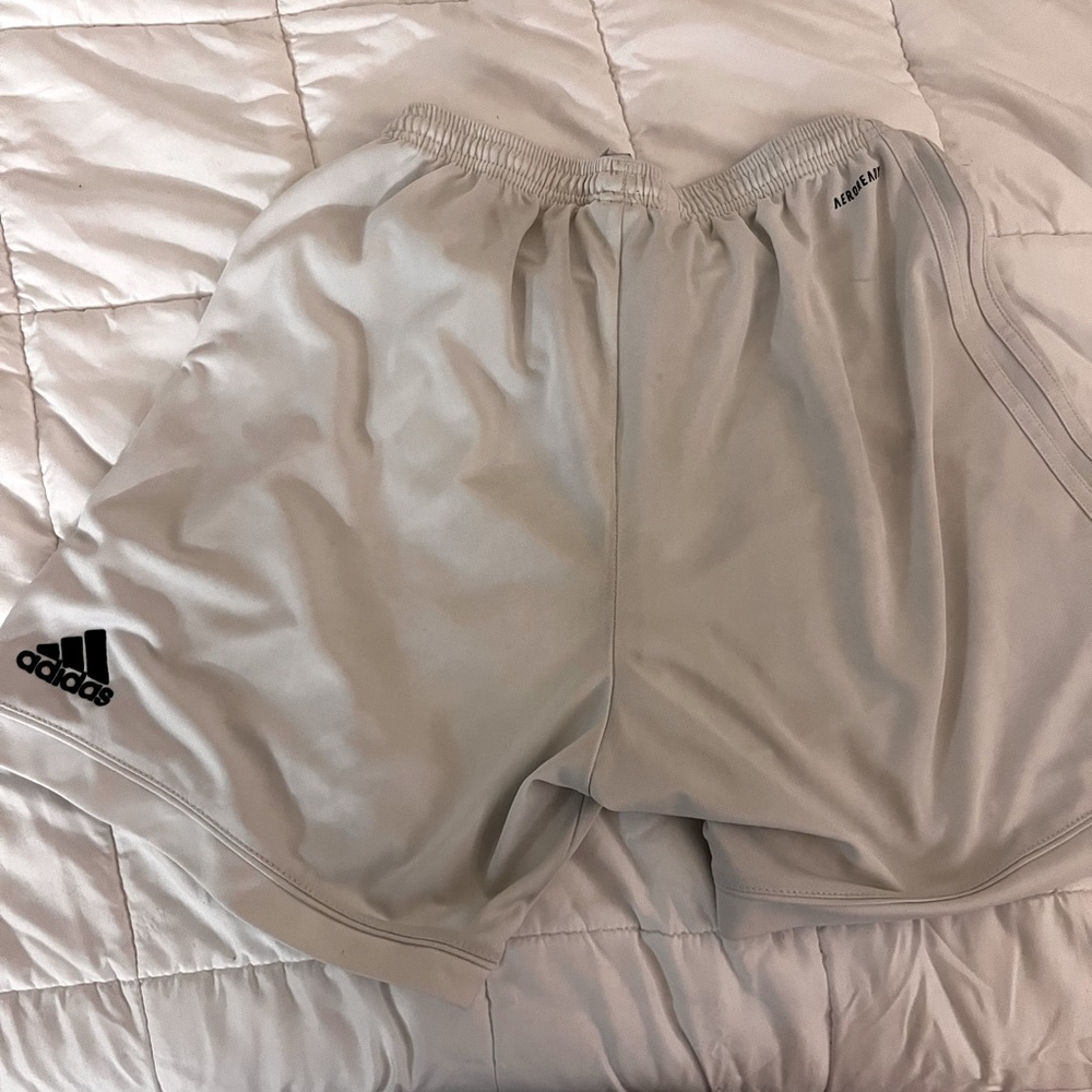 White Adidas. Climalite shorts. Athletic. Size medium.
